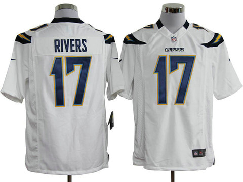 San Diego Chargers 17 Rivers White Nike Game NFL jerseys